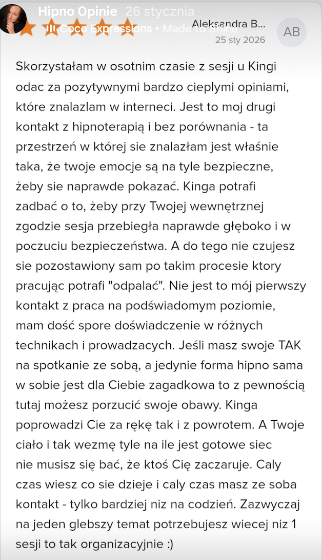 screen z opinią